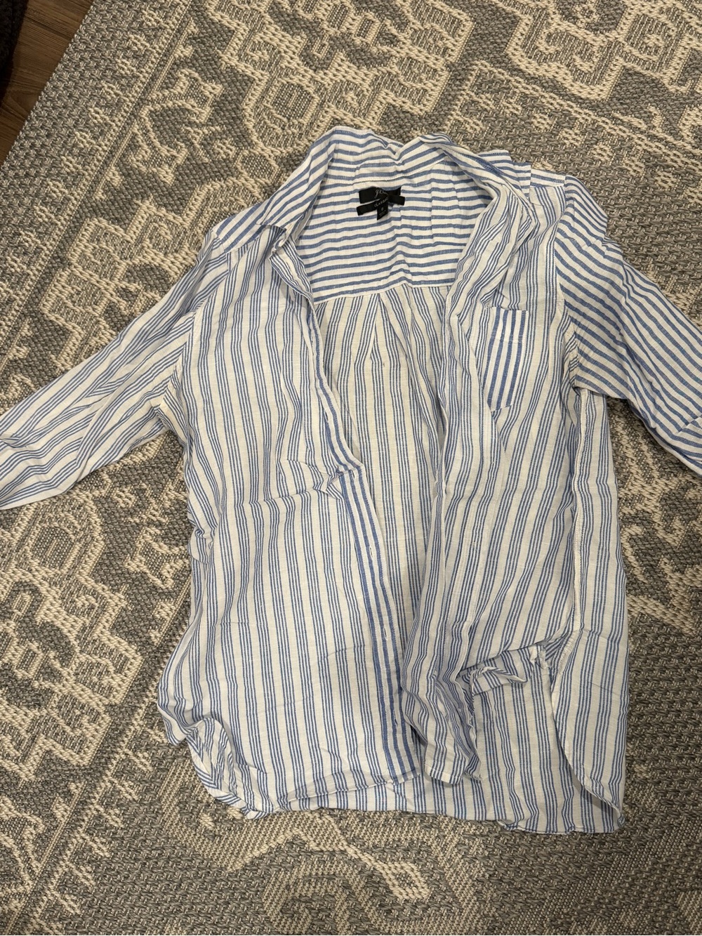 J Crew Classic Button-Front Shirt in 100% Linen